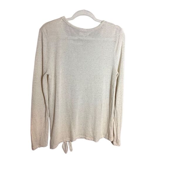 Madewell Soundcheck Side-Tie Tee in Natural (oatmeal shade) in size L Linen blen - Picture 4 of 9